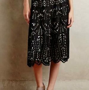 Kas New York by Anthropologie black cutout skirt. Size 8